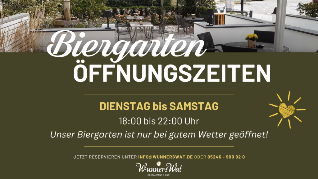 Öffnungszeiten Biergarten Im Hotel WunnersWat In Verl