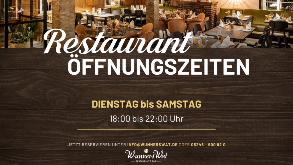 Öffnungszeiten Restaurant Im Hotel WunnersWat In Verl